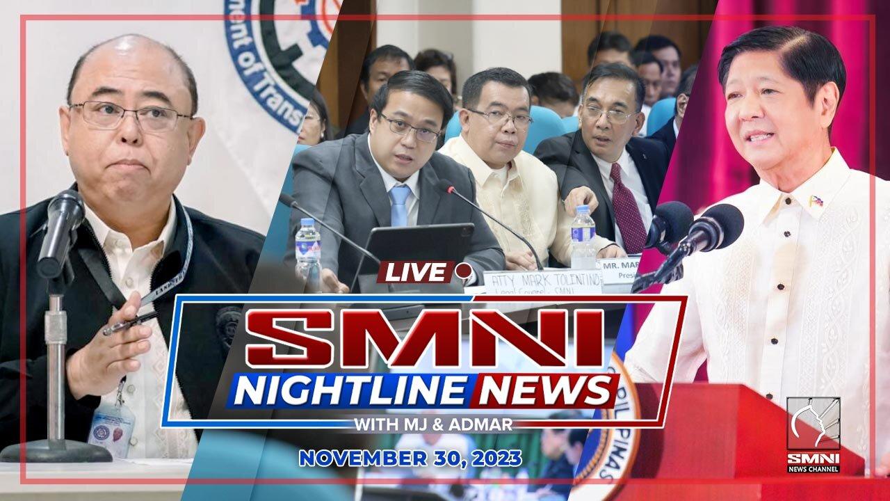 LIVE: SMNI Nightline News with Admar Vilando and MJ Mondejar | November 30, 2023