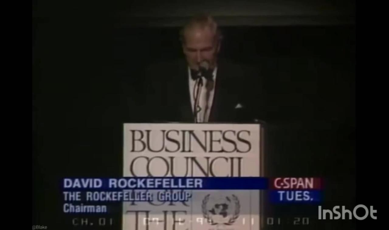 David Rockefeller -1994 speech advocating for Depopulating