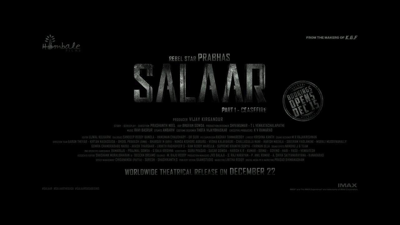 Salaar CeaseFire Telugu Trailer | Prabhas, Prashanth, Prithviraj, Shruthi, Vijay Kiragandur |Hombale