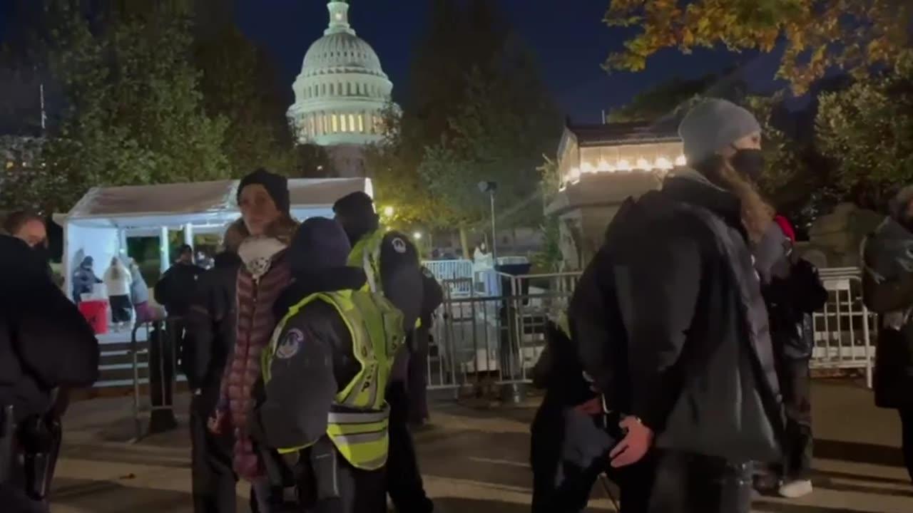 Four arrested in DC protest at Capitol Christmas tree lighting.