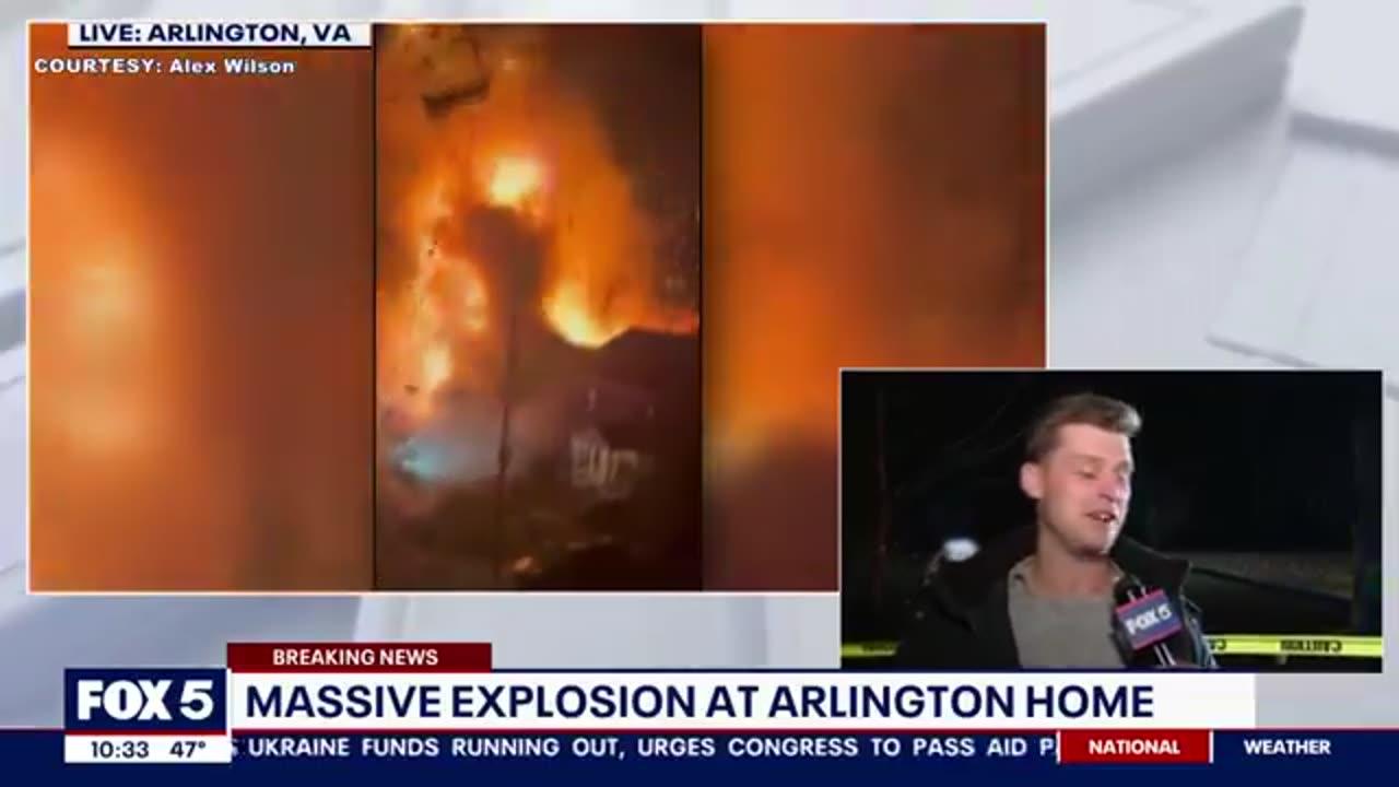 Fox 5 DC report on massive explosion in Arlington VA Monday night. 12/4/23