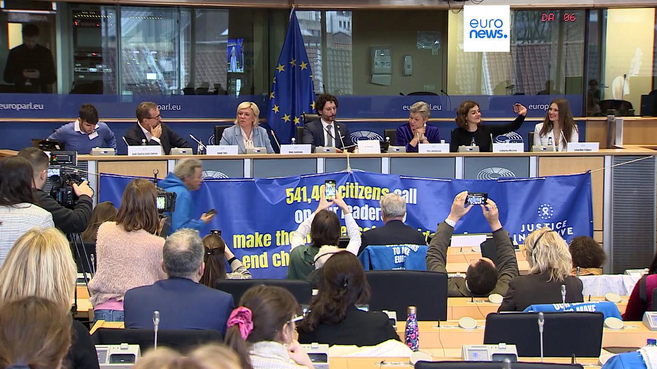 Activists hand over 540,000 strong petition on online child abuse to European Parliament
