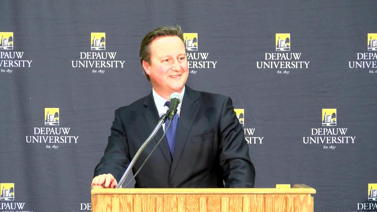 December 8, 2016 - Highlights of David Cameron'a Ubben Lecture at DePauw University