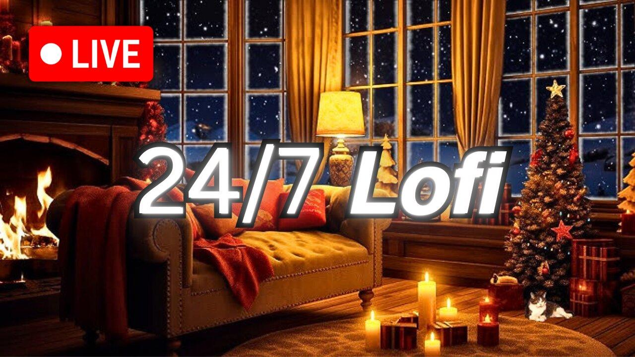🎄 24/7 Cozy Christmas Lofi 🎄 Radio Chill 🎵 / s l e e p / s t u d y / r e l a x ~ holiday vibes