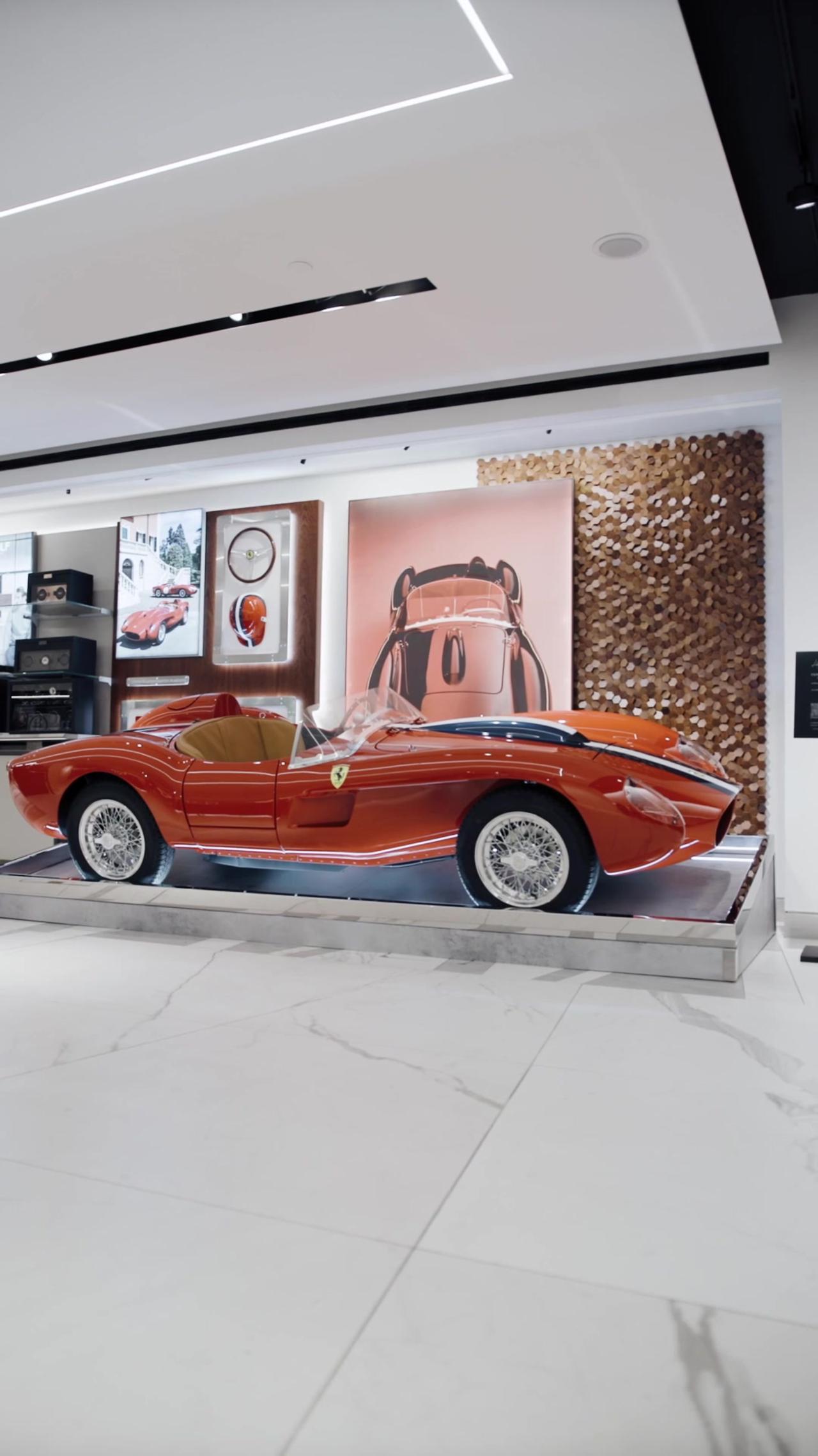 Luxury shopping with an electric twist - Ferrari Testa Rossa J now on sale in Harrods