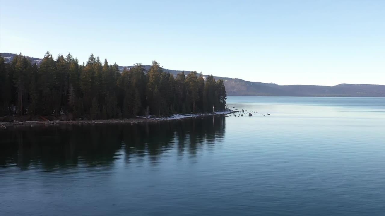 Scenic Drone Footage of Lake Tahoe