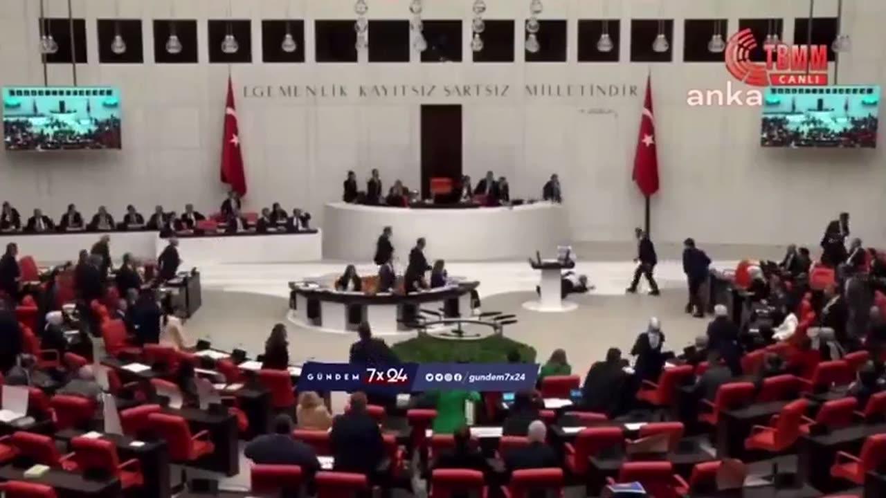 Turkish MP has heart attack seconds after calling for Allah's wrath on Israel