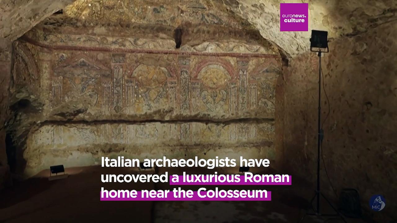 Archaeologists unearth luxurious Roman home with 'unparalleled' mosaic near Colosseum