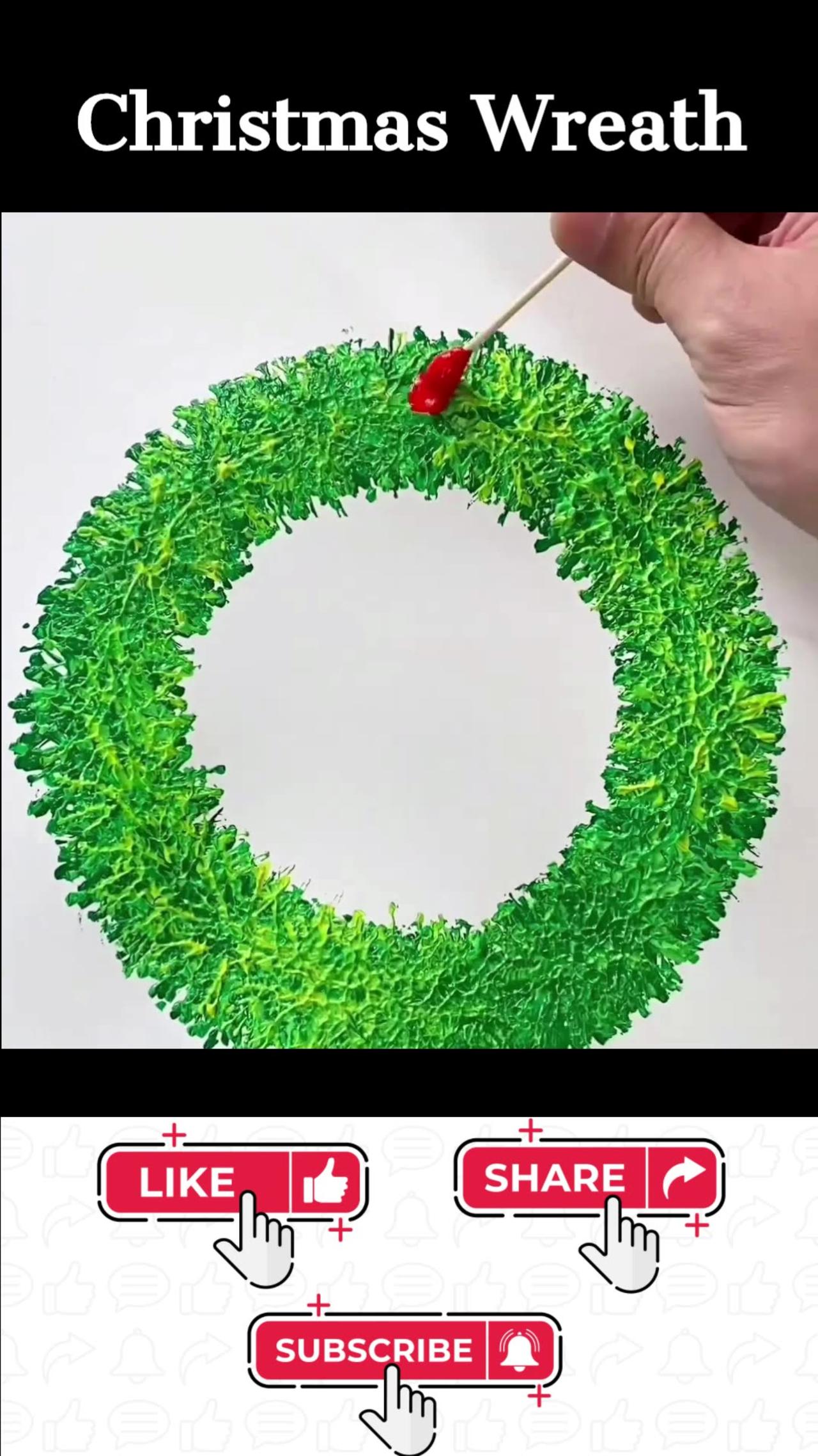 DIY Christmas Wreath Tutorial #ChristmasCrafts#HolidayDecor#DIYWreath#ChristmasArt