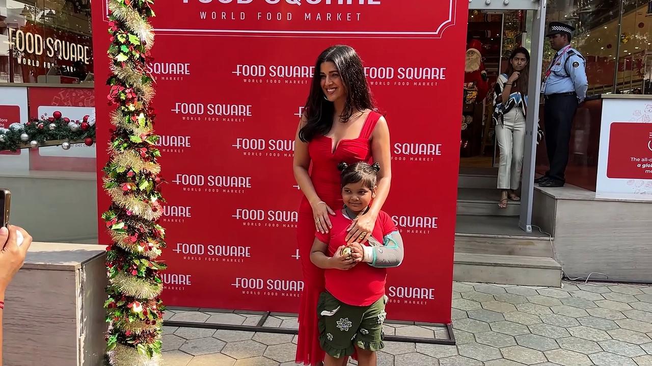 Nimrat Kaur exudes Christmas vibes looking  gorgeous in red dress, clicks PICS with fans