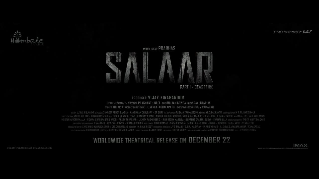 Salaar Release Trailer - Hindi _ Prabhas _ Prashanth Neel _ Prithviraj _ Shruthi _ Hombale Films