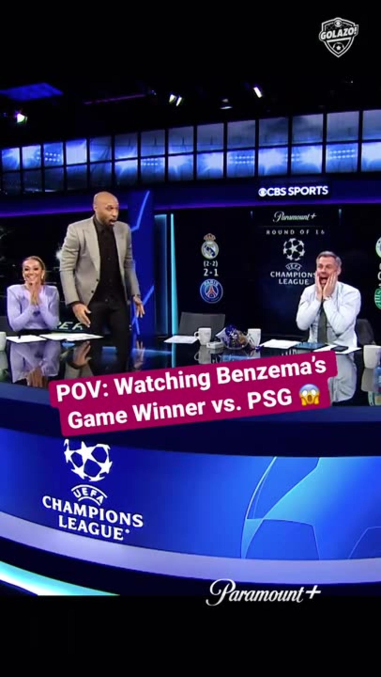Thierry Henry and Jamie Carragher React to Karin Benzema’s Game Winner Against PSG #shorts