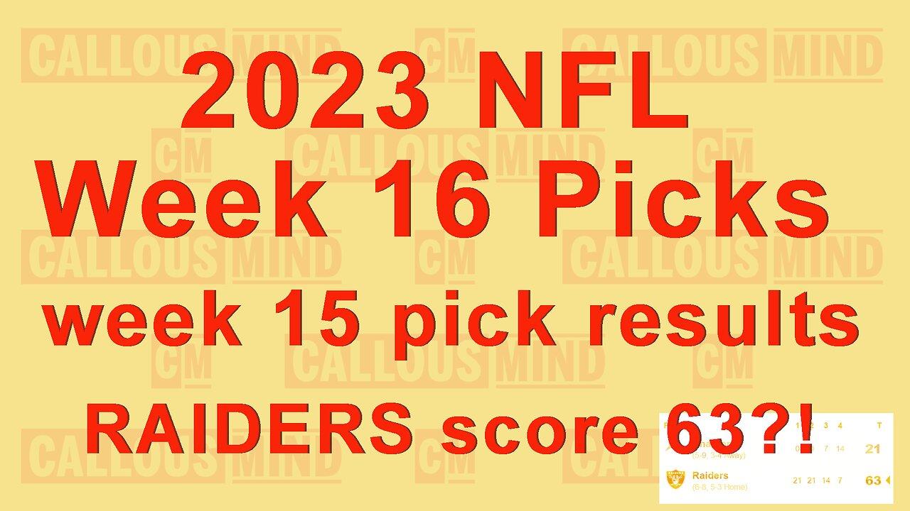 2023 National Football League Week 16 predictions | week 15 prediction results