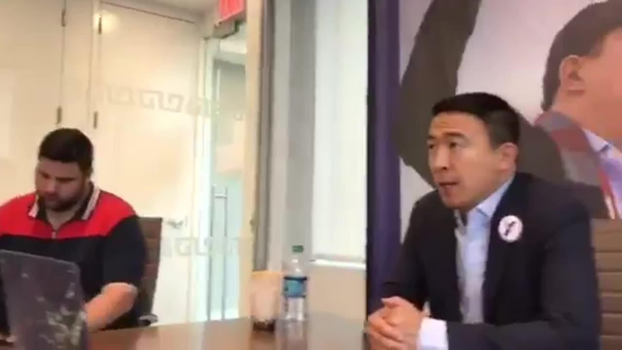 Andrew Yang on-line press conference with 40 media