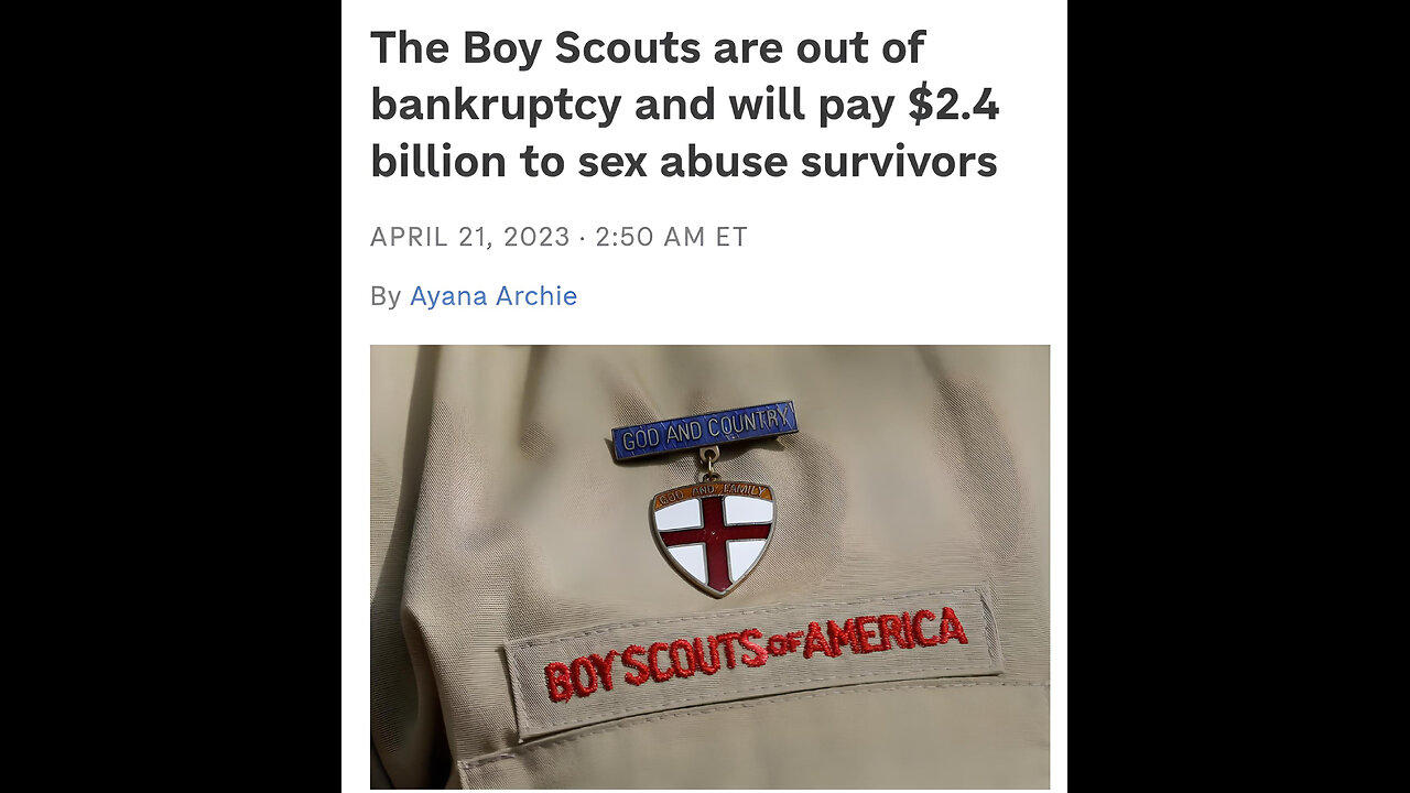 82,000 victims of Child S*x  Abuse Awarded 2.4  Billion Dollars From The Boy Scouts