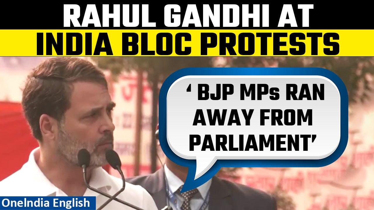 INDIA Bloc Protests: Rahul Gandhi Questions PM Modi Over Parliament Security Breach| Oneindia News