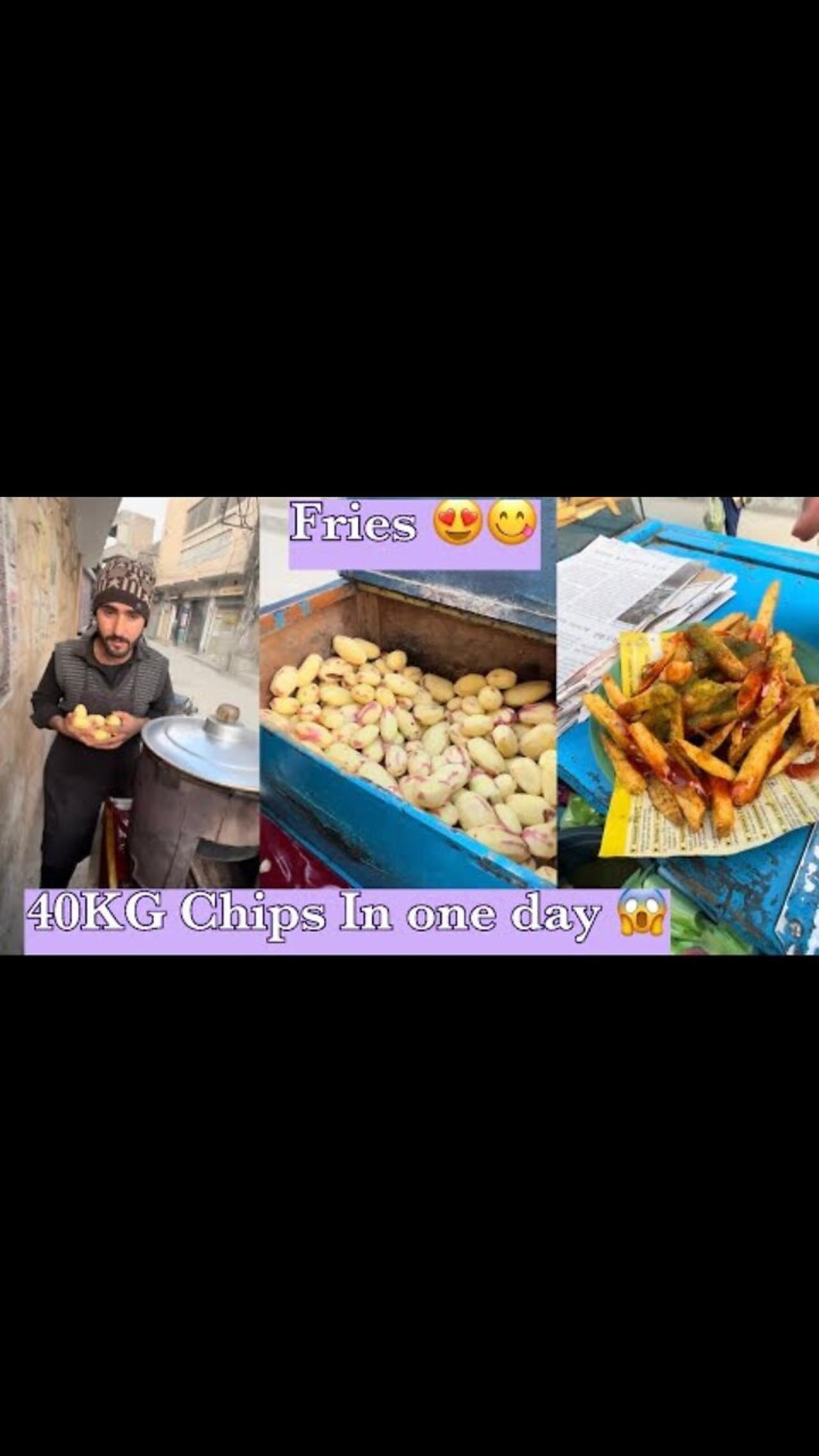 Hardworking man selling 40KG fries in one day 😱 || French fries || local market ||