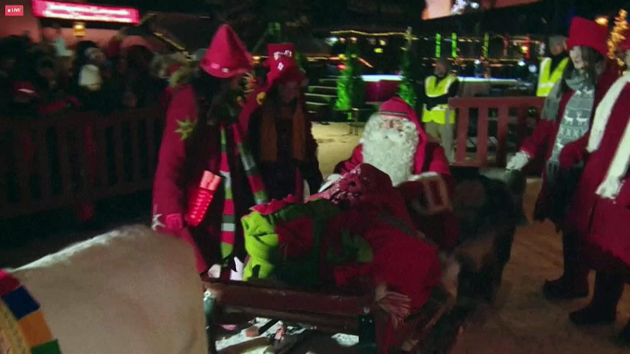 Santa Clause and his Reindeer depart from Lapland to deliver Christmas gifts