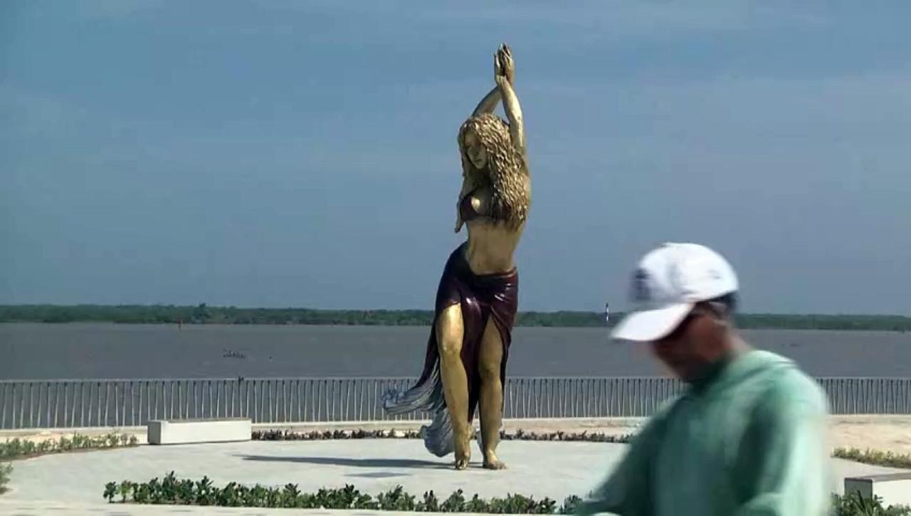 Shakira's Colombian home city unveils statue in her honour