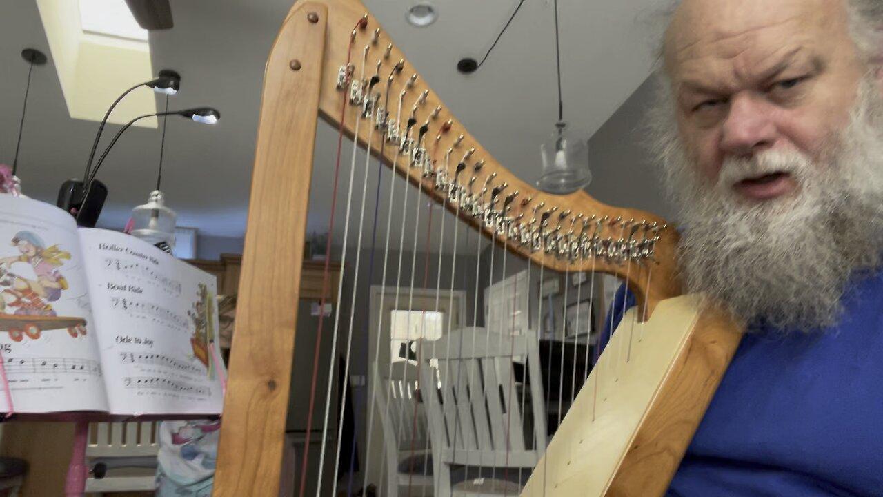 Teaching you how to play the harp.