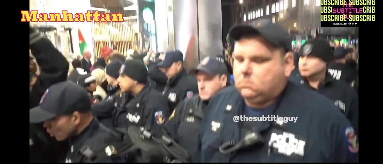 pro-#Palestine protesters clash with police on #Christmas Eve #manhattan #newyork #viralvideos #nypd