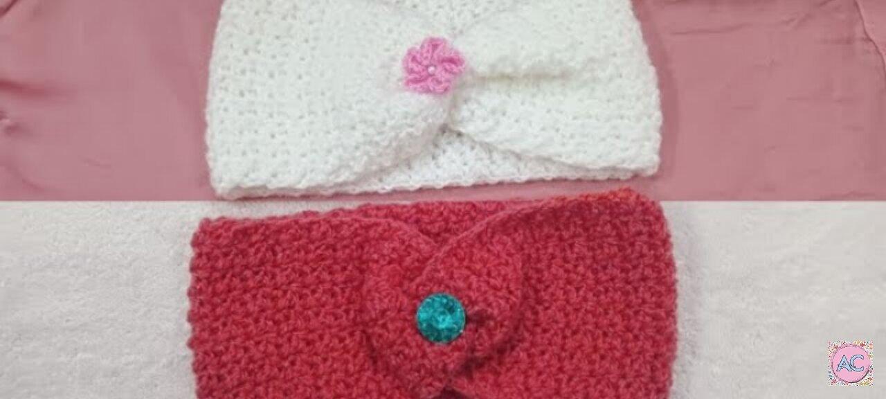 Crochet headband for girls #Stepbystep