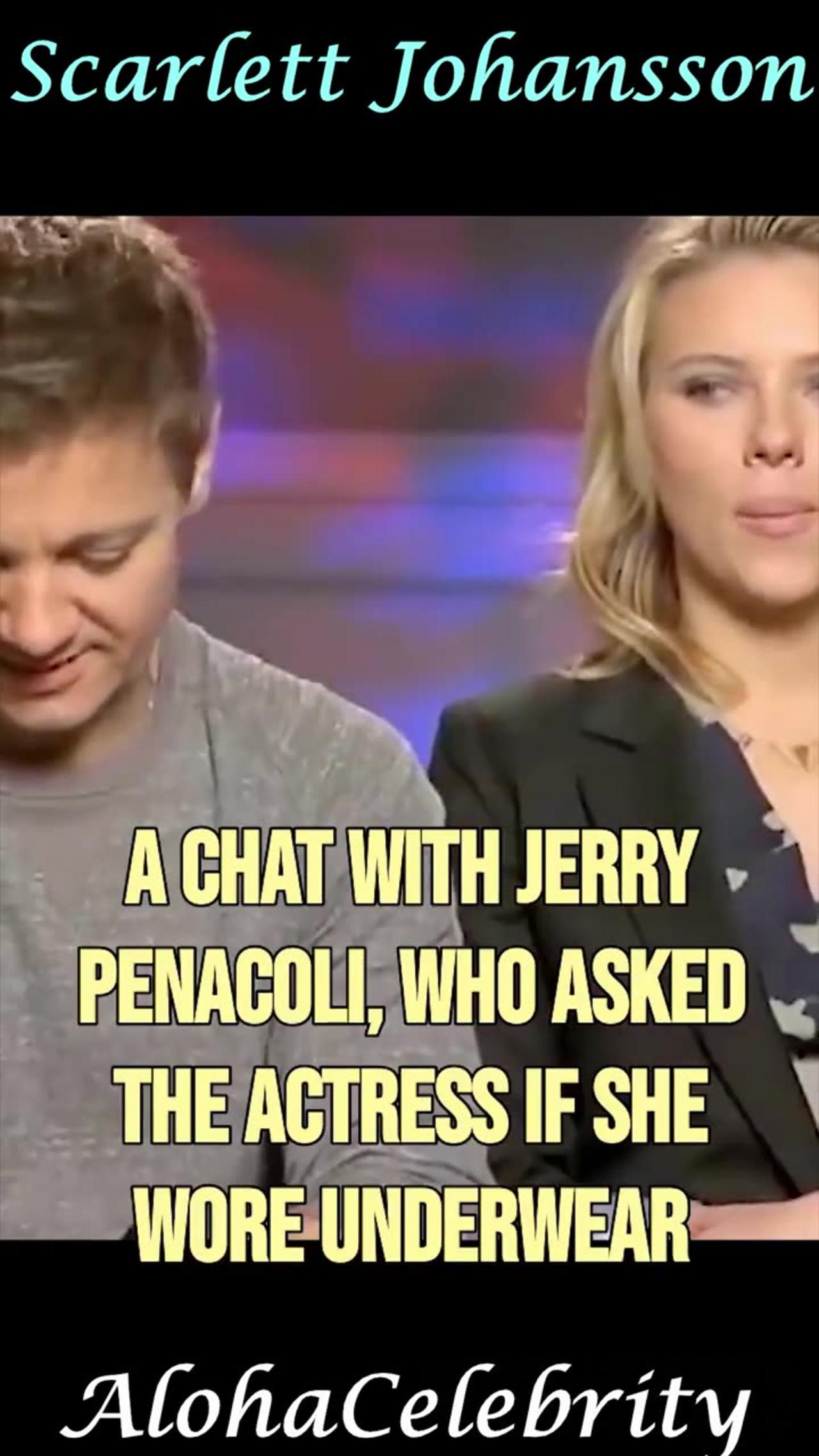 Scarlett Johansson disses Jerry Penacoli when asked if she wore undergarments in Black Widow #Shorts