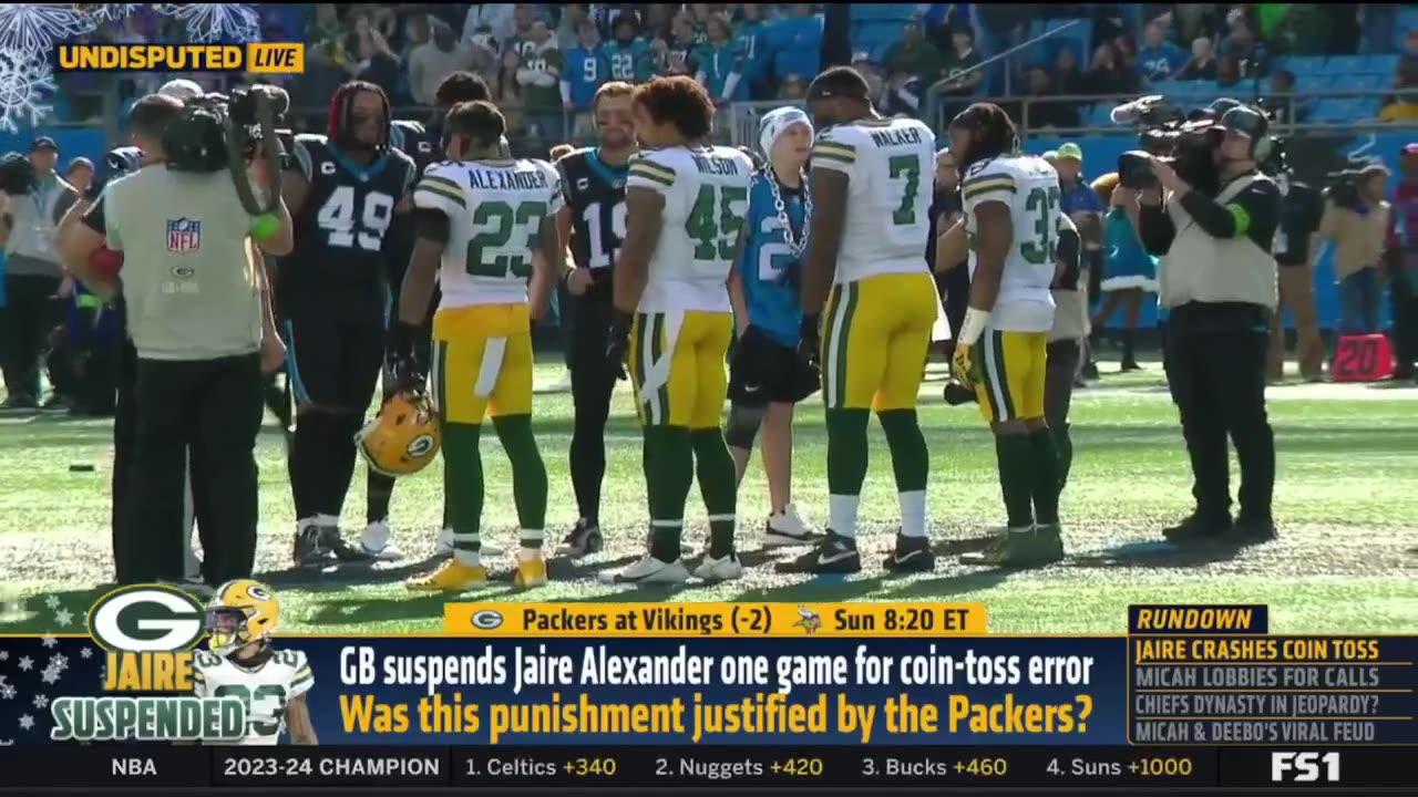 UNDISPUTED  Skip Bayless reacts Packers suspends Jaire Alexander on game for coin-toss error