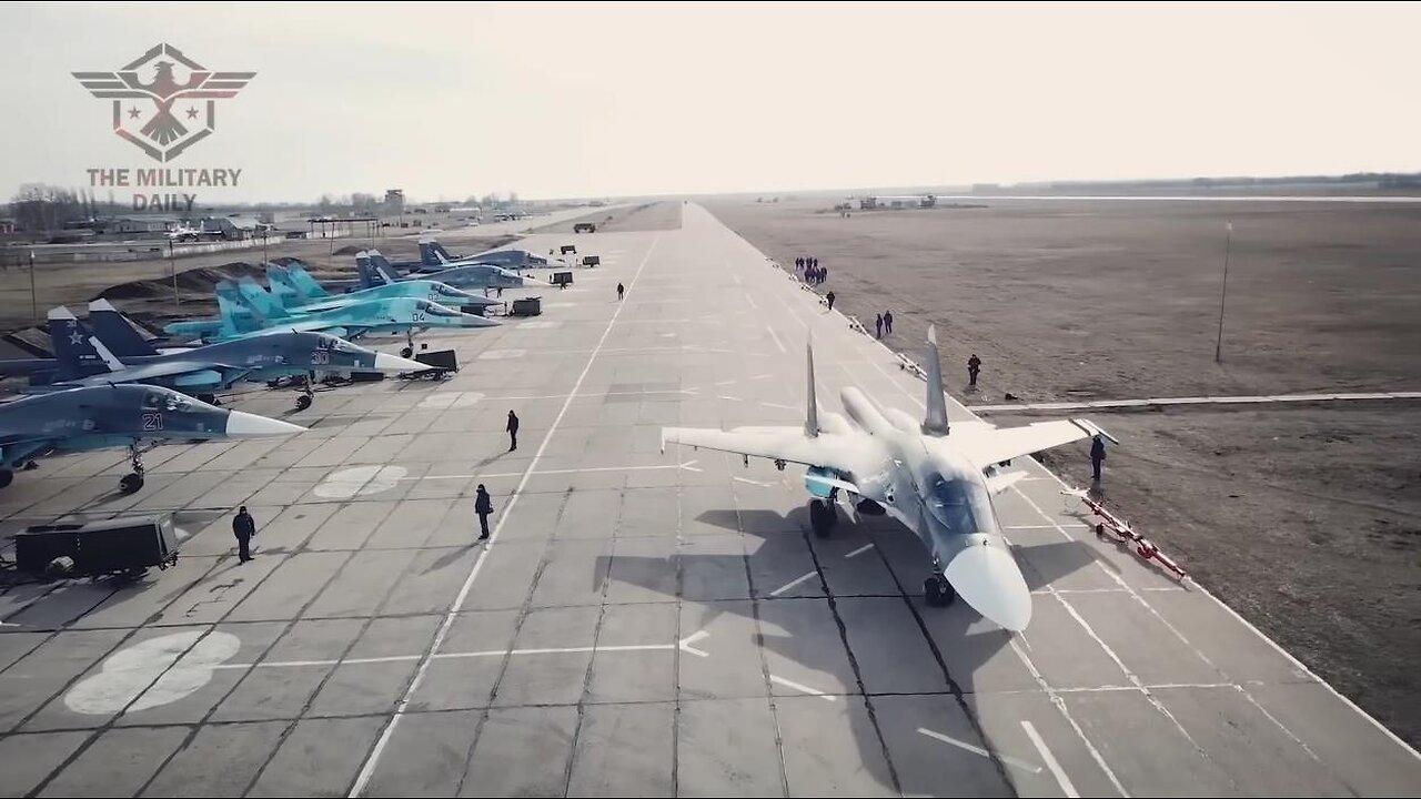 Russian Su-34 fighter jet target Ukrainian strongholds with highly lethal "smart" bombs