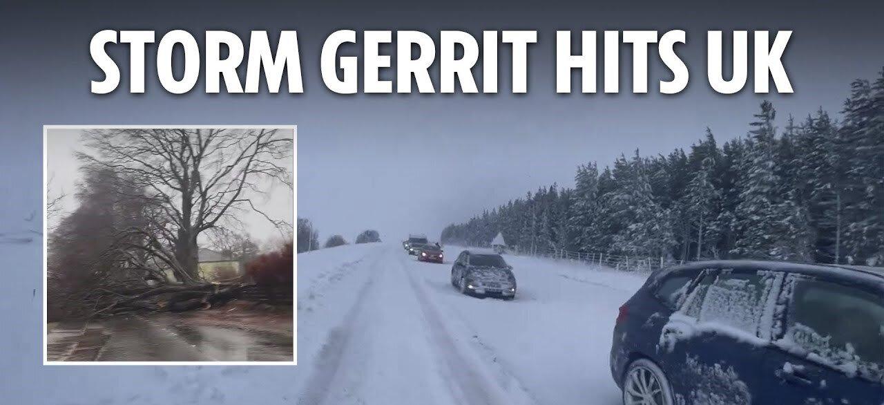 Miles of cars trapped in snow as Storm Gerrit wreaks travel chaos across Britain