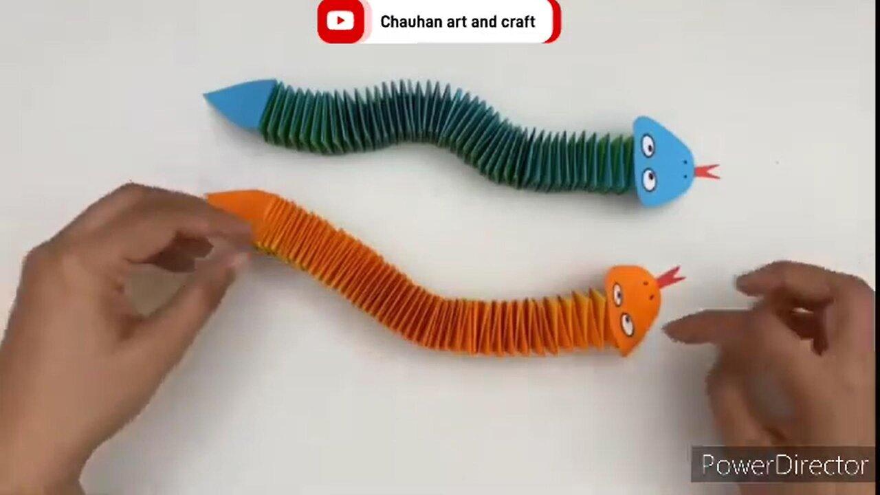 How To Make Easy Paper SNAKE For Kids _kids craft_art $crAft _ Paper Craft Easy_craft ideas for kids
