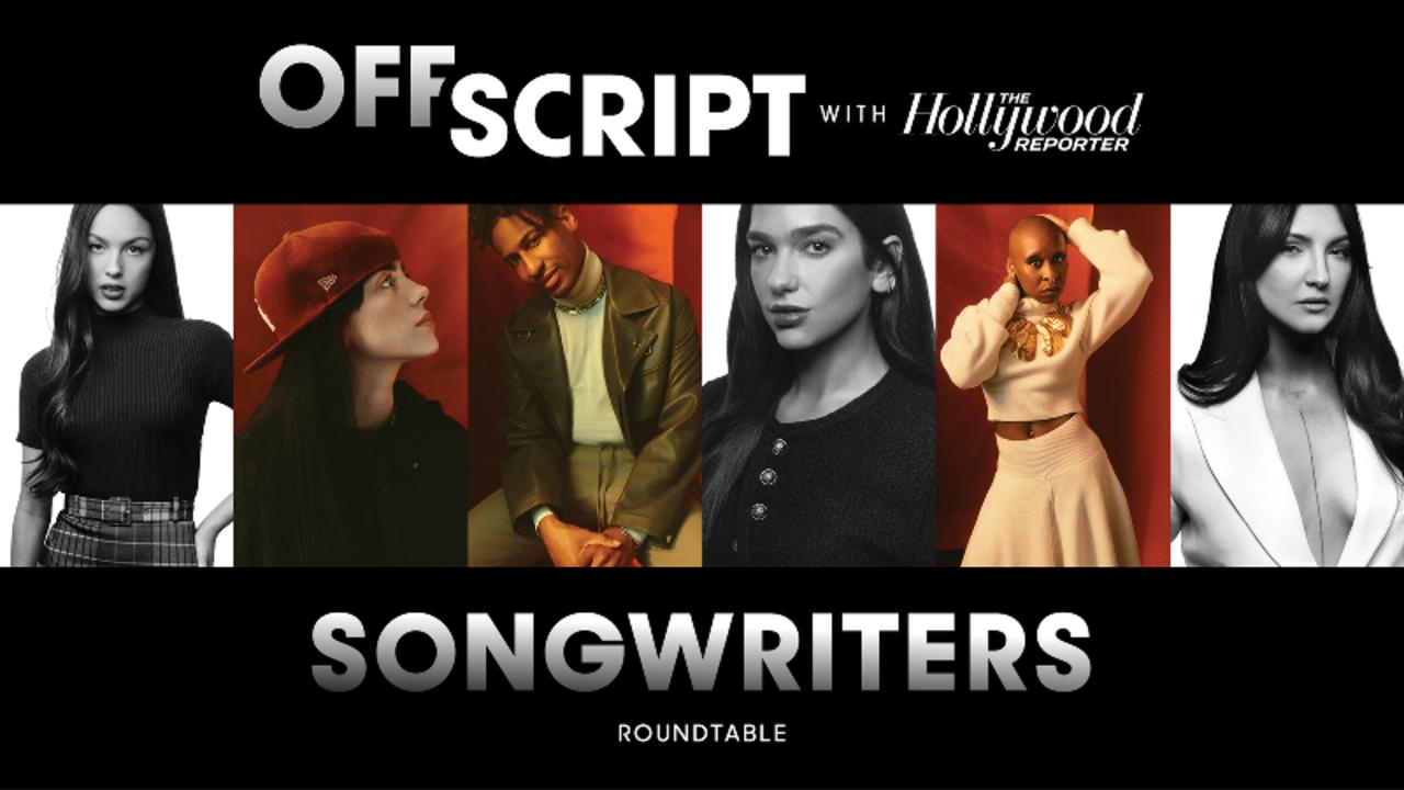 Billie Eilish, Cynthia Erivo, Dua Lipa, Jon Batiste, Julia Michaels and Olivia Rodrigo at The THR Songwriter Roundtable | Off Sc