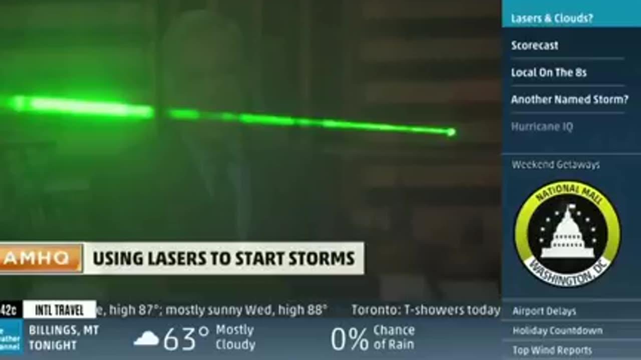Scientists and military personnel working on using lasers to control the weather