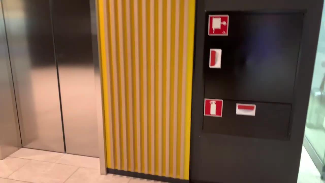 2x 2018 KONE KSS 570 MonoSpace MRL tr. elevators @ Mall of Tripla, Keski-Pasila, Helsinki, FI (H2)