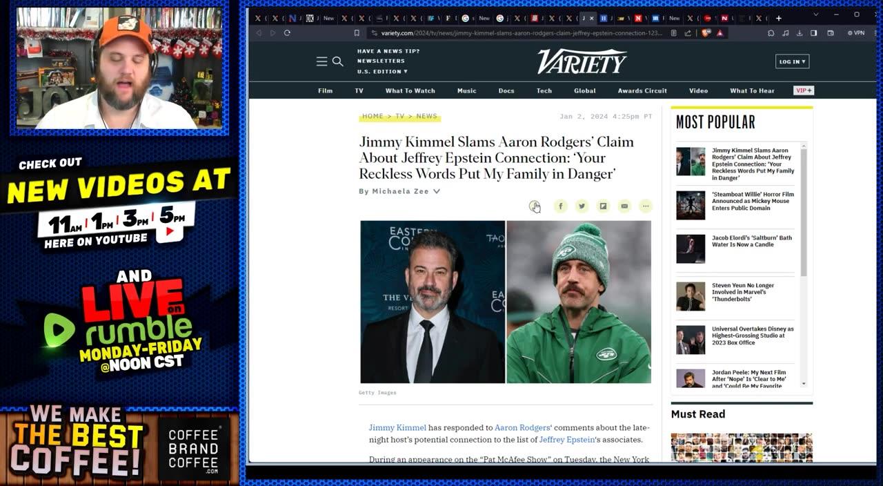 Jimmy Kimmel PANICS & Has MELTDOWN After His Name Put On Jeffrey's Client List By Aaron Rodgers!