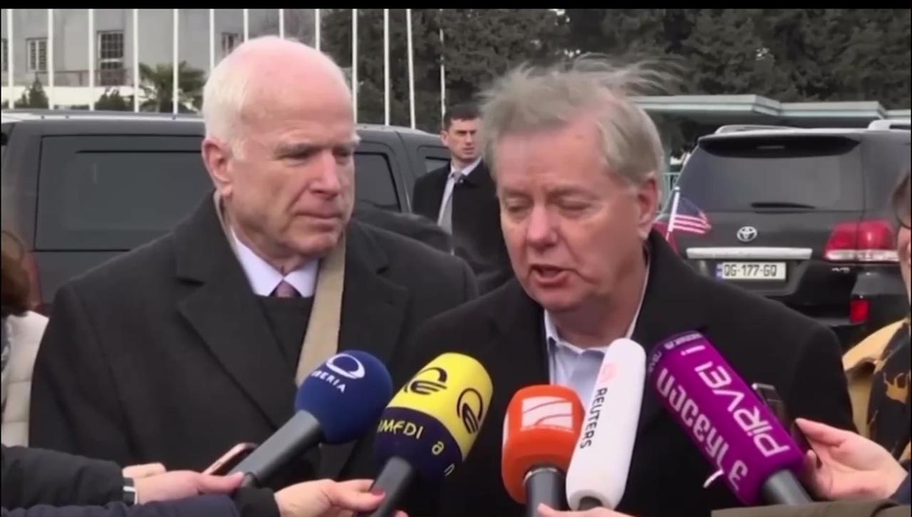 War Pigs Lindsey Graham and John McCain after their Trip to Ukraine - Jan 1, 2017