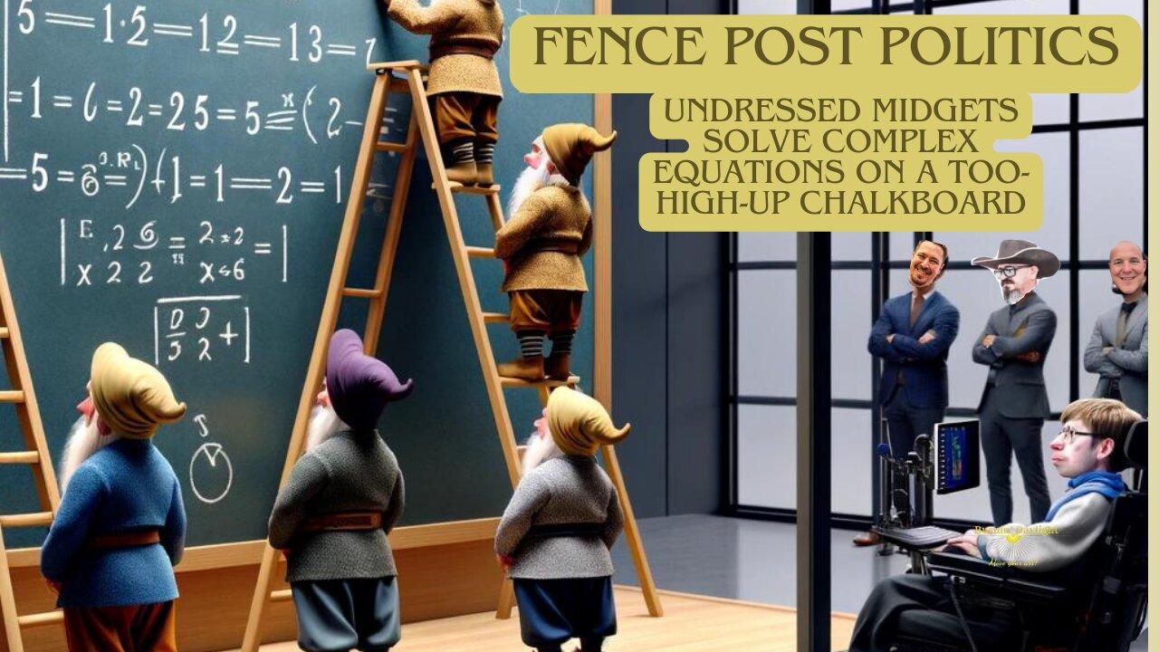 Fence Post Politics - Undressed Midgets Solve Complex Equations On A Too-High-Up Chalkboard