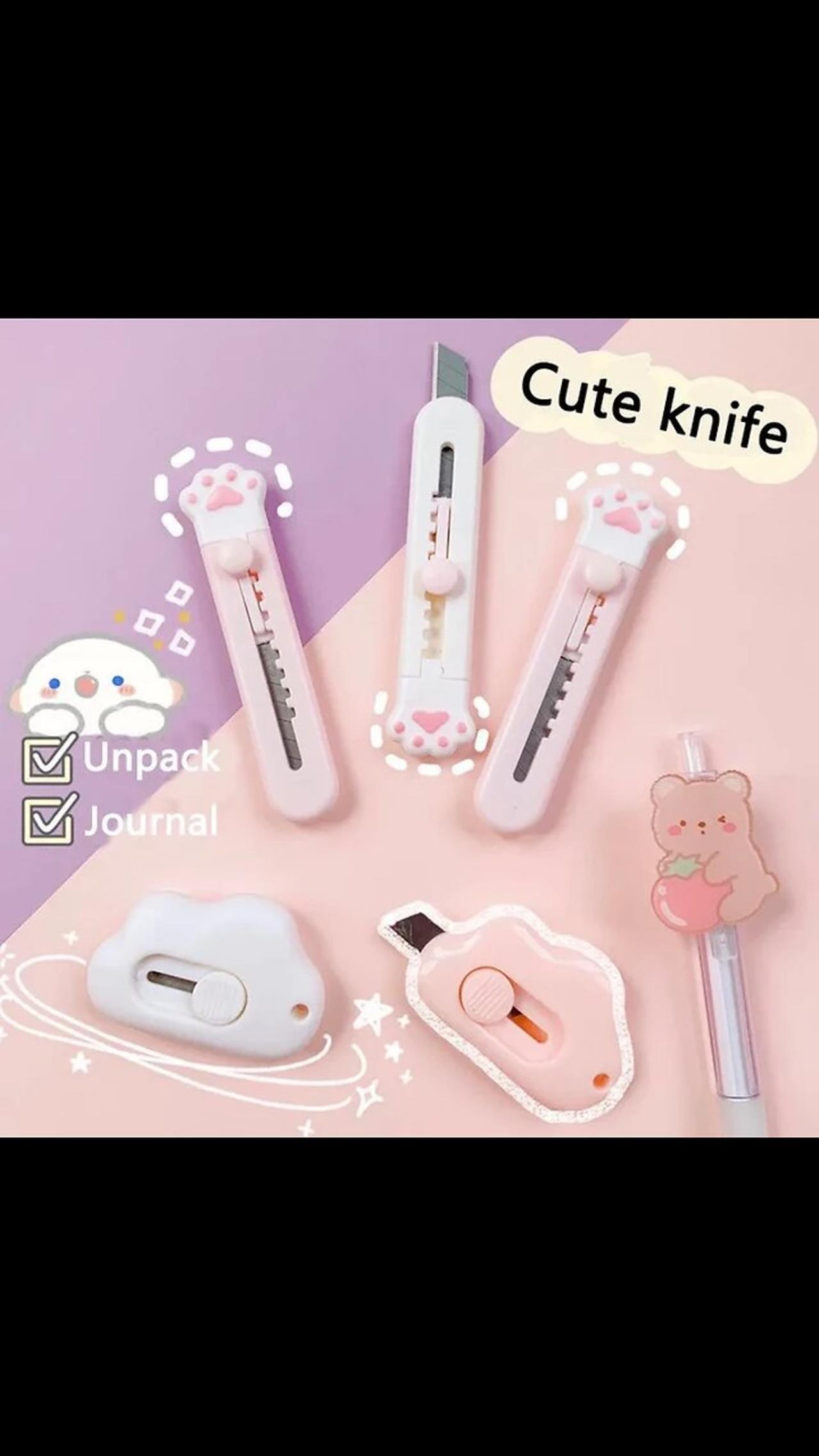 Cute Mini Art Utility Knife Cartoon Cat Paw Shape Cutter