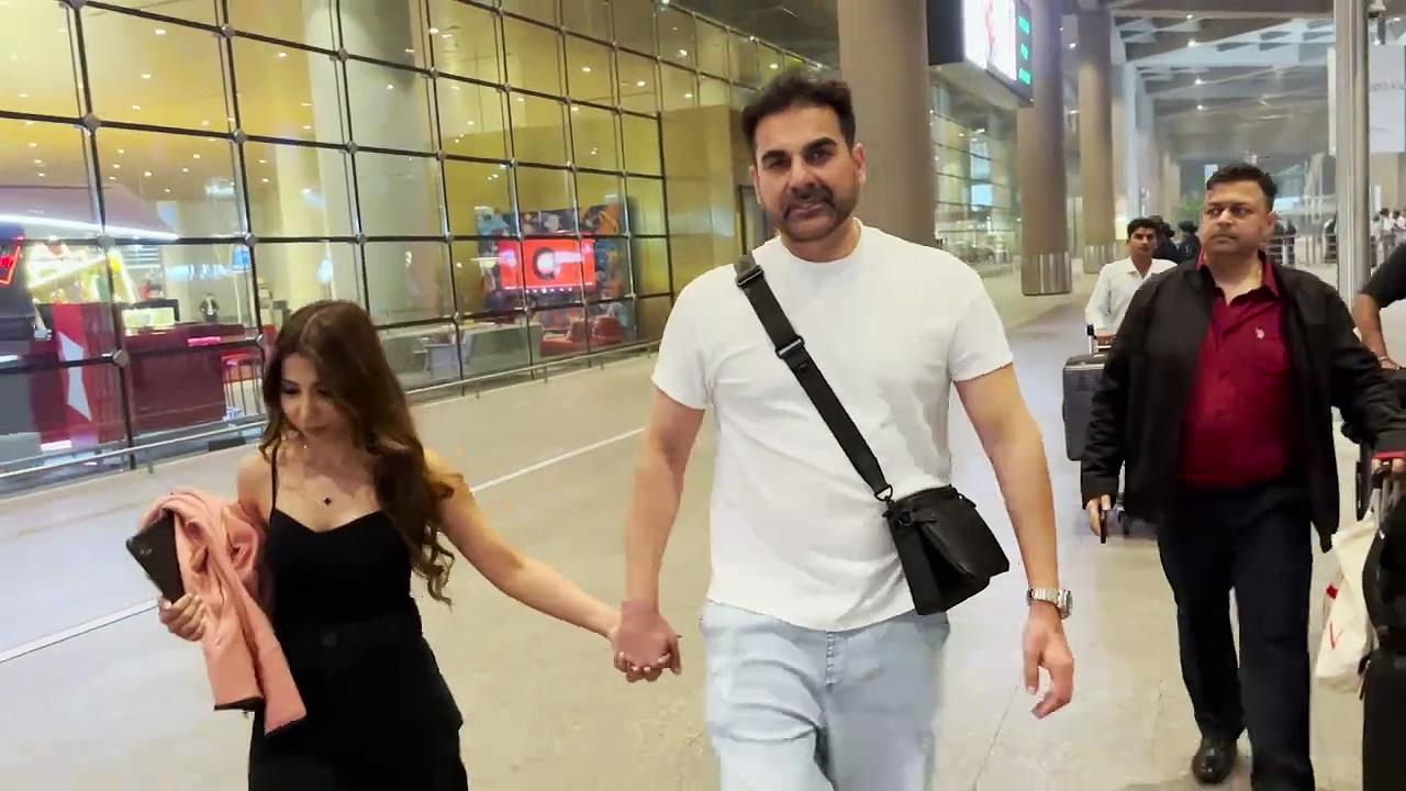 Newlyweds Arbaaz and Sshura spotted hand-in-hand enjoying night out in matching outfits