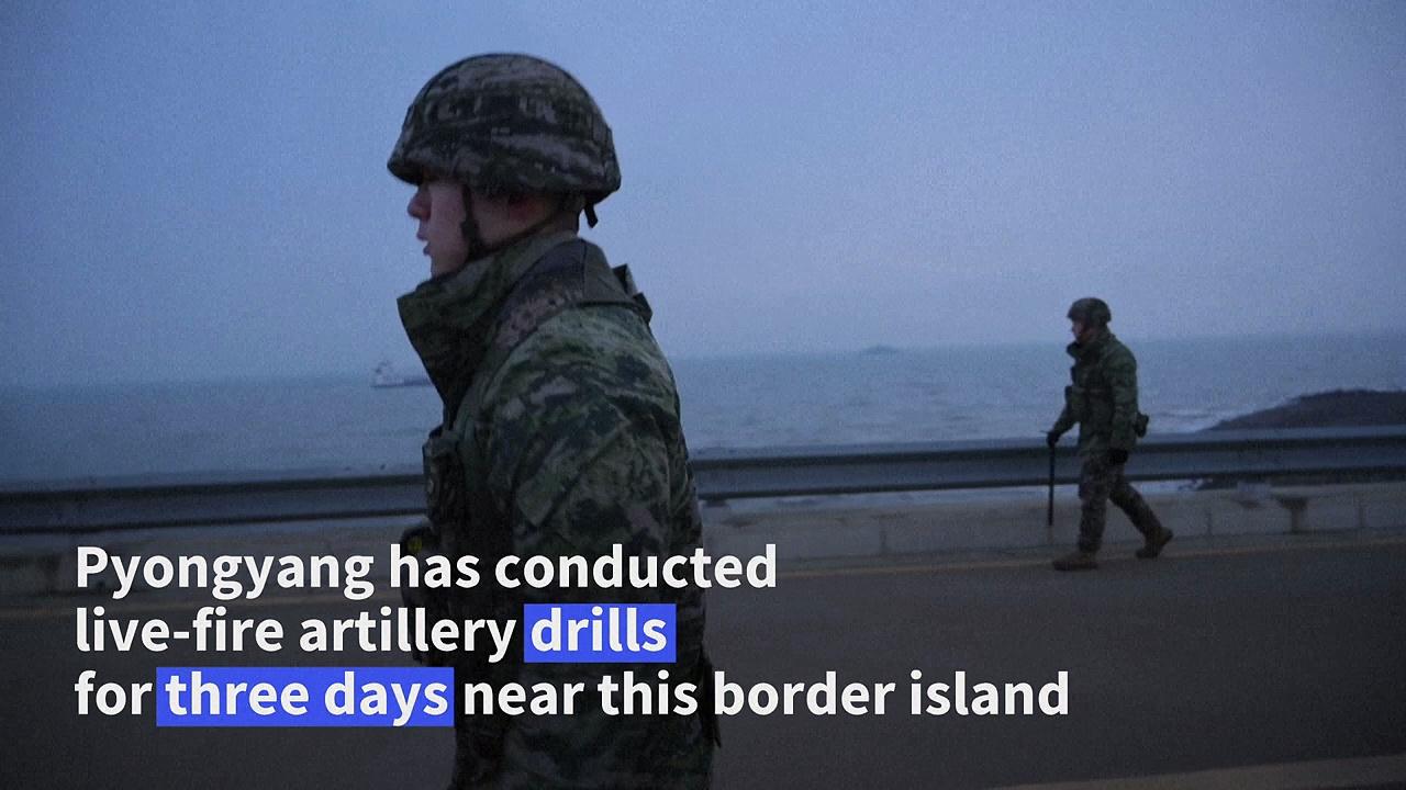 S.Korea soldiers patrol border island after North's artillery drills