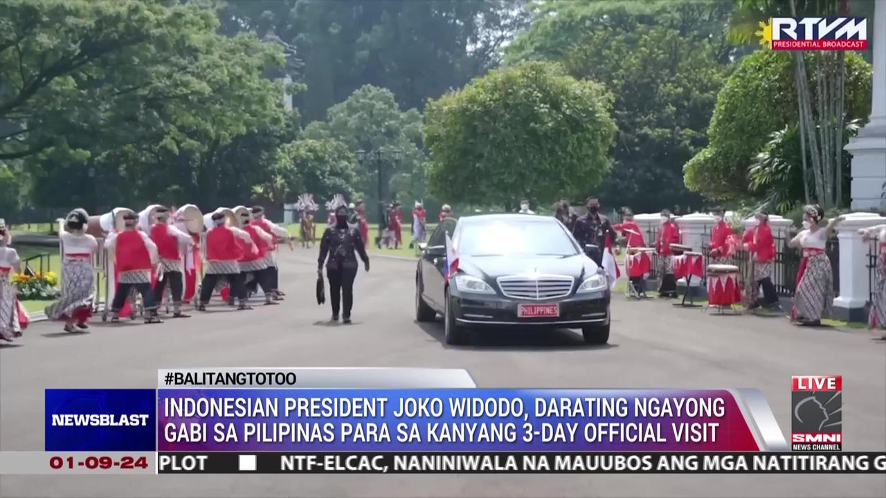 Indonesian Pres. Joko Widodo, darating ngayong gabi para sa kanyang 3-day official visit