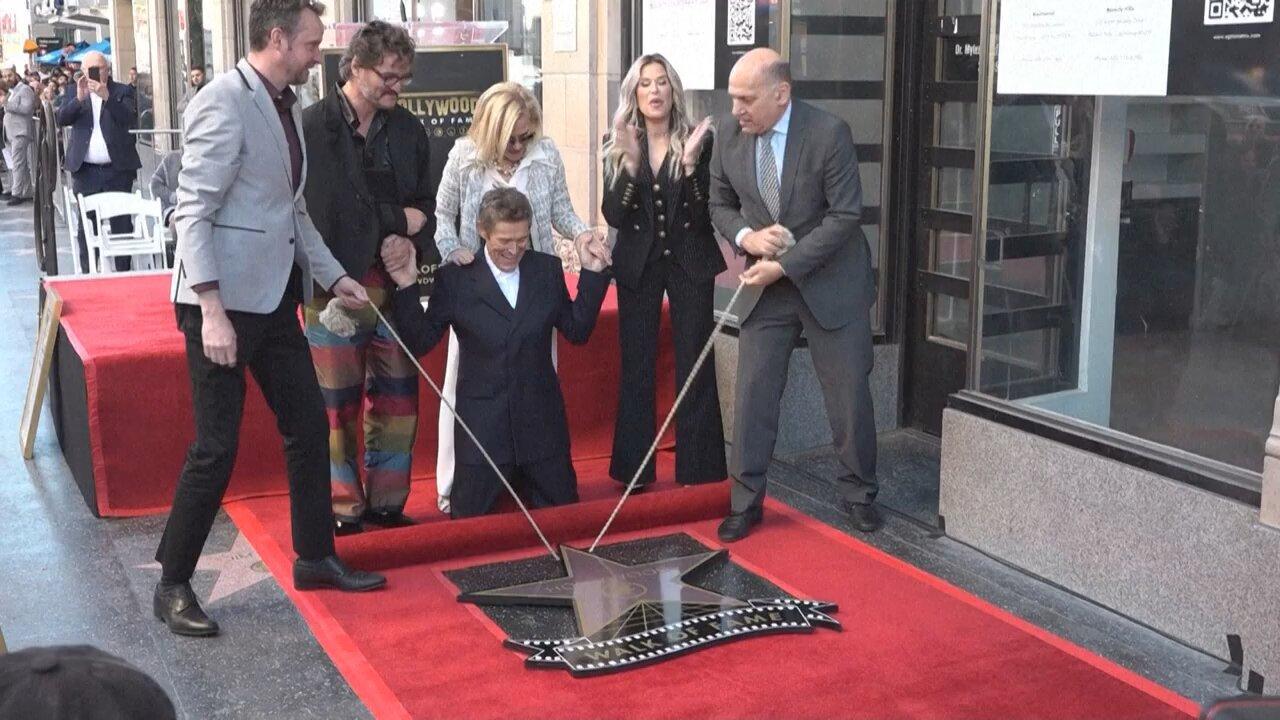 American actor Willem Dafoe gets his star on the Hollywood Walk of Fame