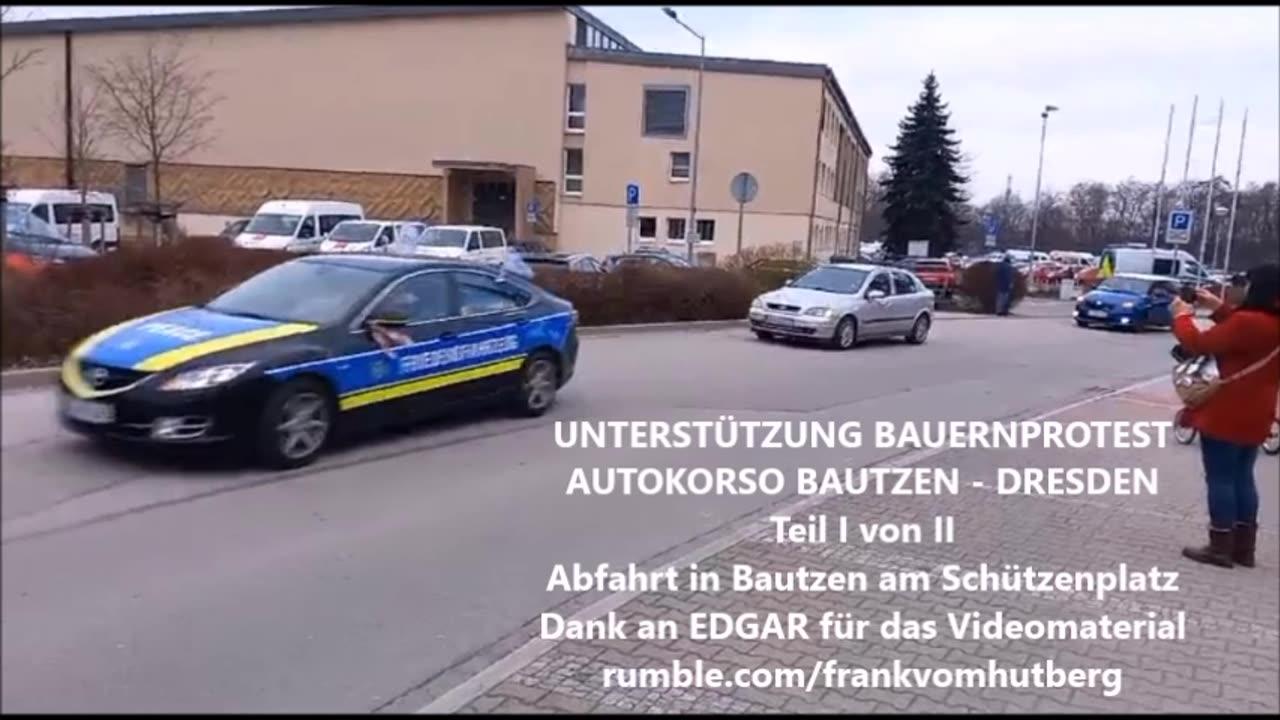 AUTOKORSO BAUTZEN - DRESDEN, START, 08 01 2024 - Teil I von II, Abfahrt in Bautzen am Schützenplatz