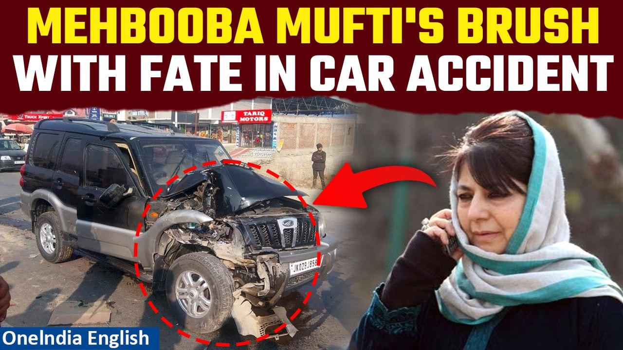 Mehbooba Mufti, PDP chief & former J&K CM escapes unhurt as car meets with accident | Oneindia News