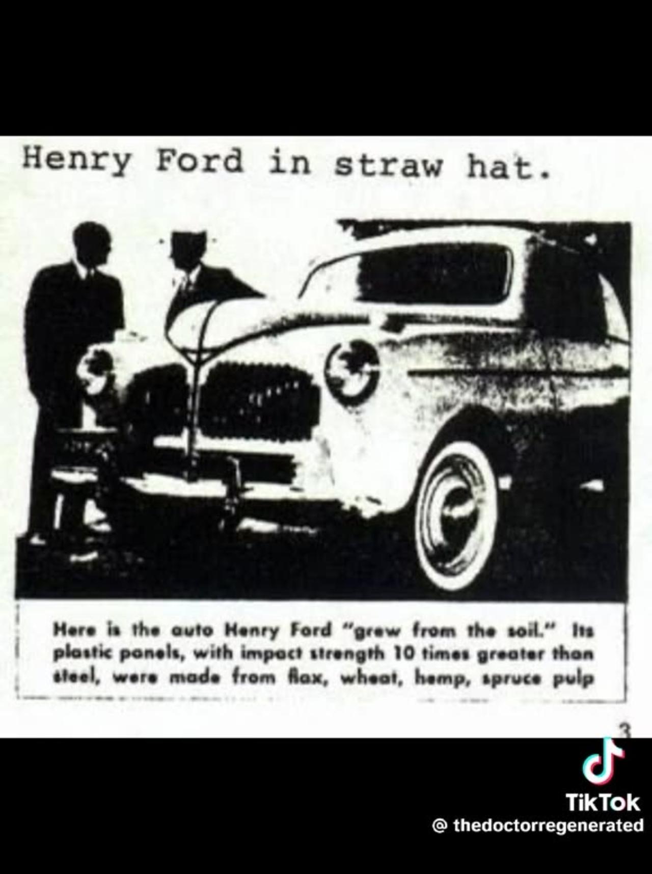 HENRY FORD’S PLASTIC HEMP CAR MADE IN 1941~IT NOT ONLY RAN OFF HEMP SEED OIL ~IT WAS ALSO MADE WITH HEMP