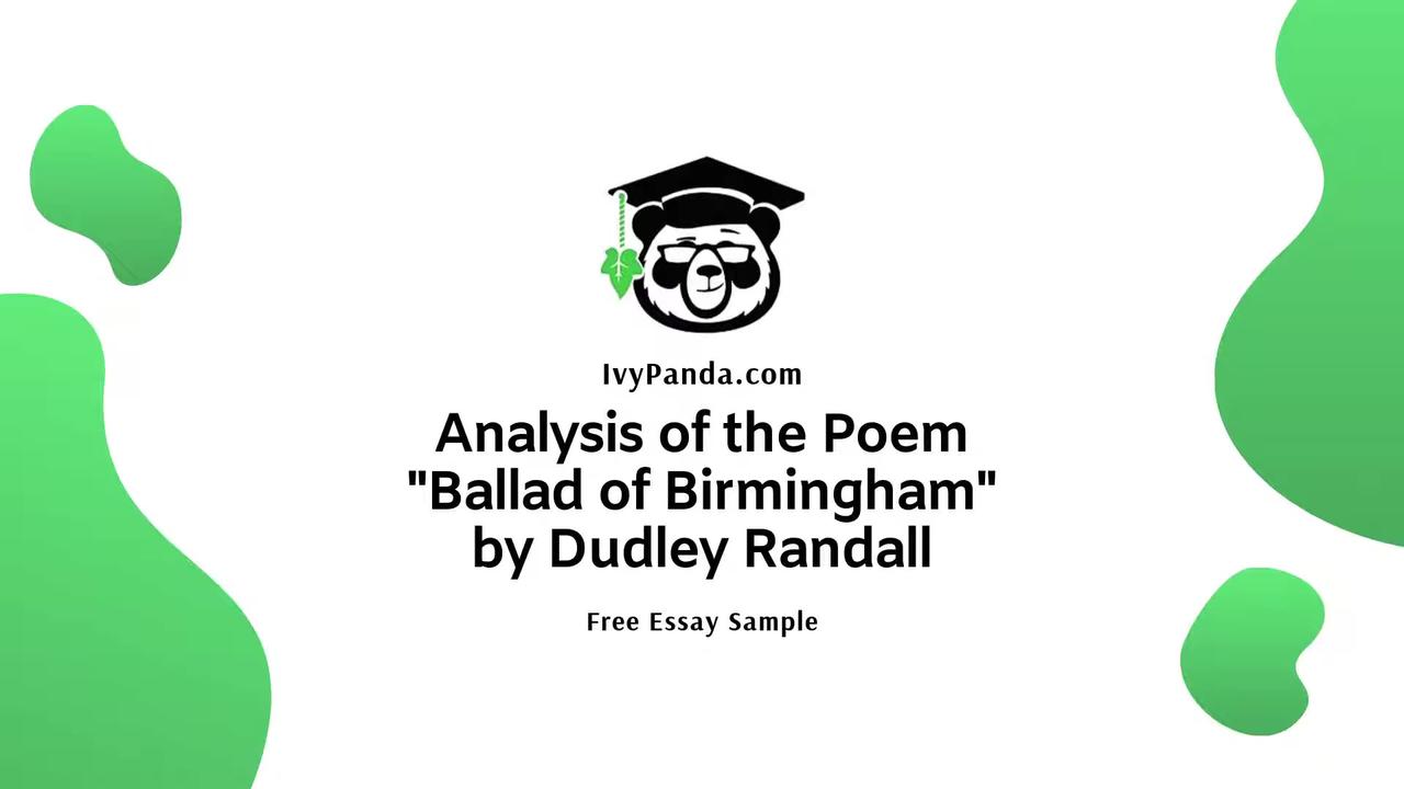 Analysis of the Poem "Ballad of Birmingham" by Dudley Randall | Free Essay Sample