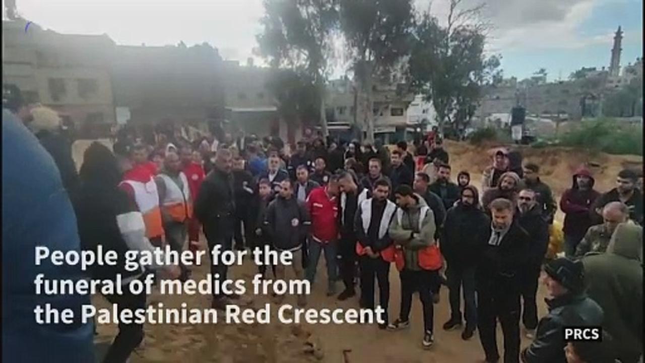 Funeral of Red Crescent medics killed in strike on ambulance