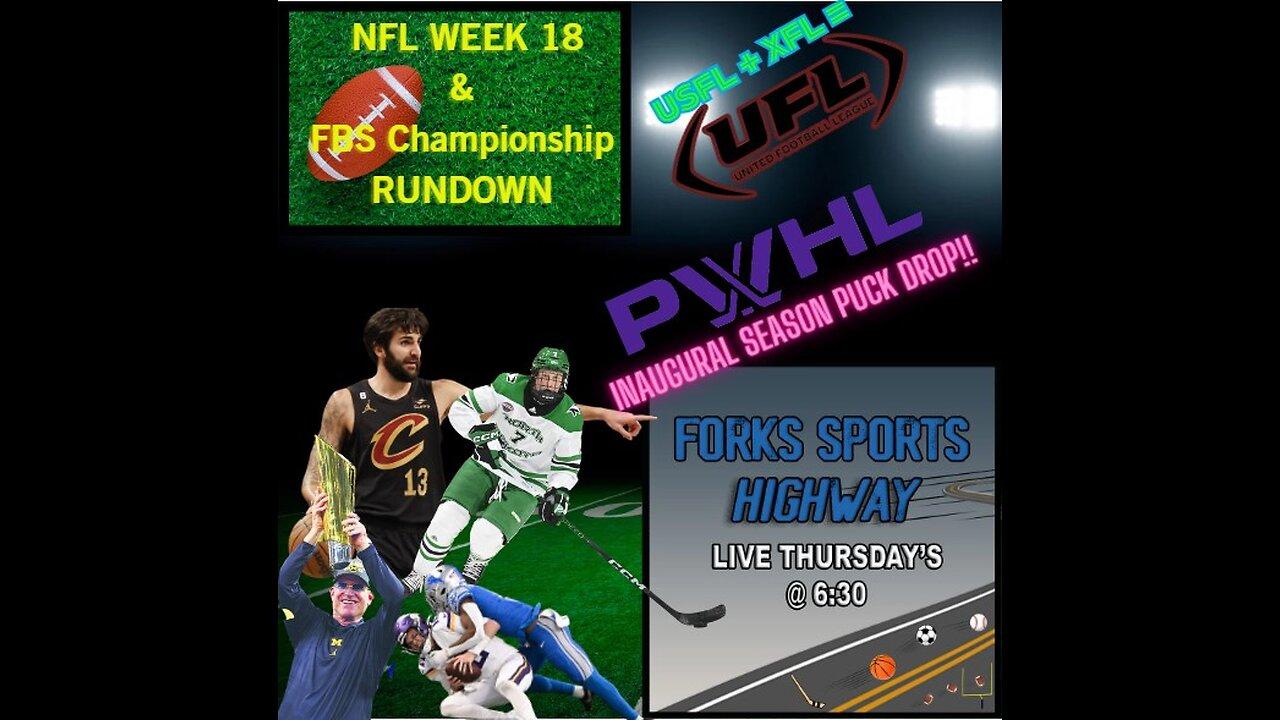 Forks Sports Highway - Michigan Wins CFP; NFL Playoffs Preview; XFL-USFL Merge; Draymond Reinstated