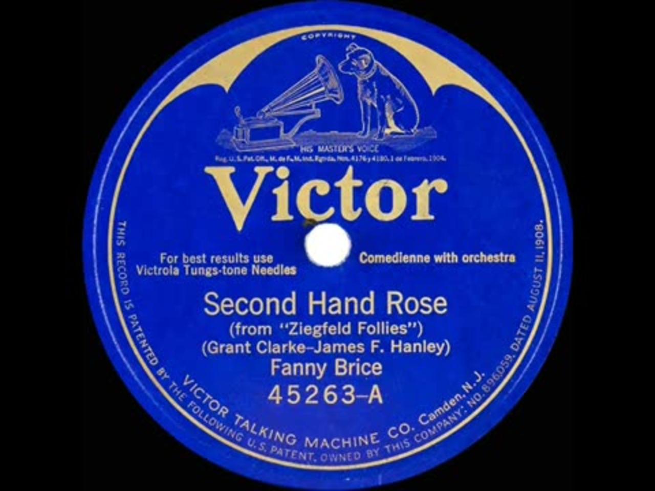 Second Hand Rose By Fanny Brice 1921