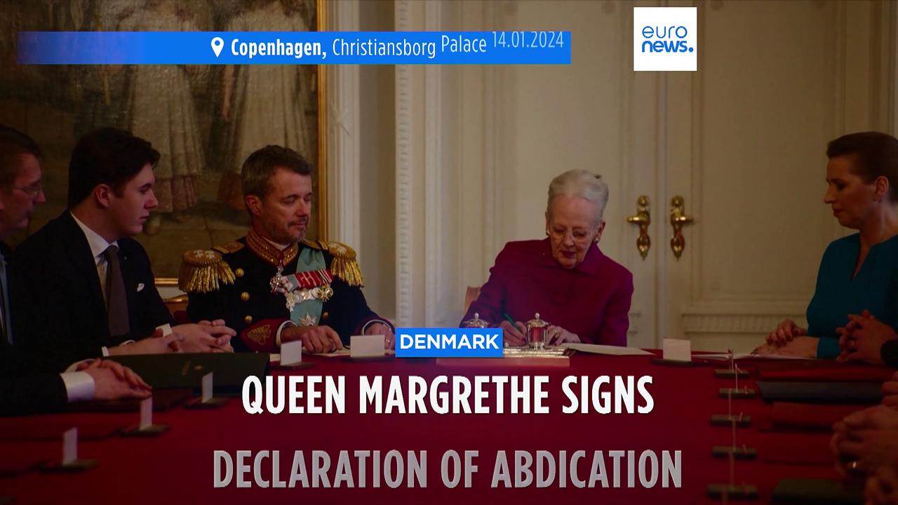 Denmark's Queen Margrethe signs her historic abdication as son becomes king